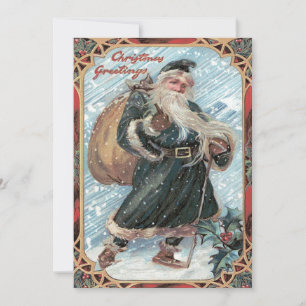 Kerstman Zak Speelgoed Hulst Winterstorm Kaart