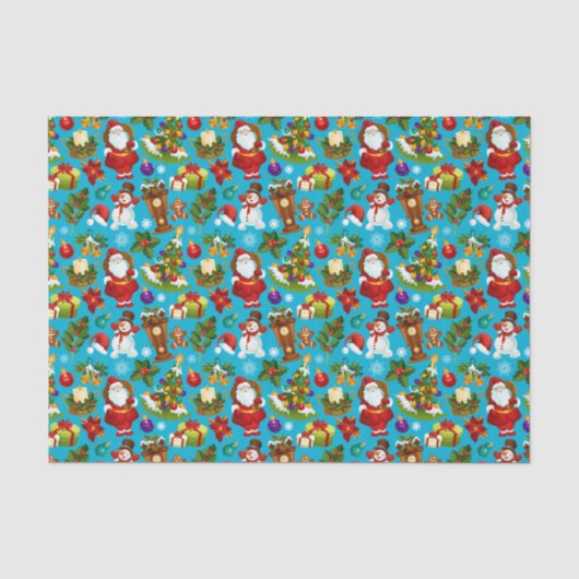 Kerstman Zakdoek Tissuepapier (Voorkant)