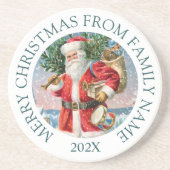  kerstman zandsteen onderzetter (Voorkant)