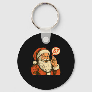 Kerstman zegt 6 7 Zes Zeven Gen Z Alpha Meme Slang Sleutelhanger