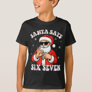 Kerstman zegt 6 7 Zes Zeven Meme Honkbal Nummer 67 T-shirt