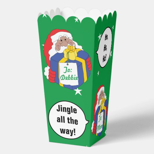 Kerstman zegt Do Favor Boxes Bedankdoosjes (Achterkant)