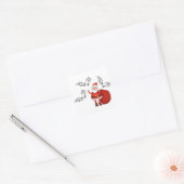 Kerstman zegt Ho Ho Ho in ASL Vierkante Sticker (Envelop)