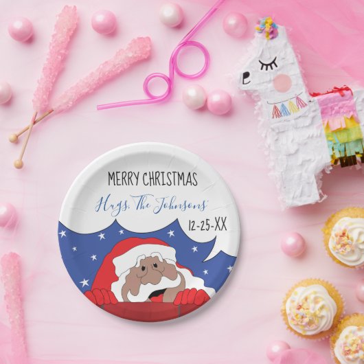 Kerstman zegt papieren bordje (Feest)