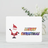 Kerstman zegt Prettig Kerstfeest - Personaliseer f (Staand voorkant)