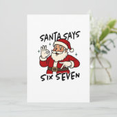 Kerstman zegt zes zeven 6 7 Grappige Brainrot Kers Aankondiging (Staand voorkant)