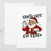 Kerstman zegt zes zeven 6 7 Grappige Brainrot Kers Aankondiging (Voorkant / Achterkant)