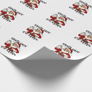 Kerstman zegt zes zeven 6 7 Grappige Brainrot Kers Cadeaupapier