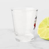 Kerstman zegt zes zeven 6 7 Grappige Brainrot Kers Shot Glas (Links)