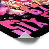 Kerstman Zegt Zes Zeven 6 7 Meme Kerstman Roze Bub Poster (Hoek)