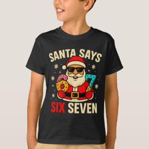 Kerstman zegt zes zeven grappig 67 meme kerst jong t-shirt
