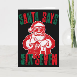 Kerstman zegt zes zeven grappig 67 meme kerst Vint Kaart