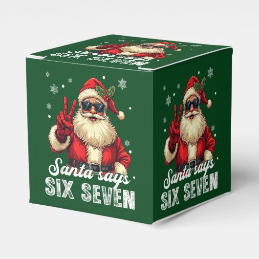 Kerstman zegt ZES ZEVEN – Grappige Kerst Meme Bedankdoosjes (Voorkant Zijde)