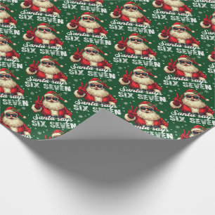 Kerstman zegt ZES ZEVEN – Grappige Kerst Meme Cadeaupapier