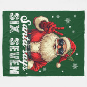 Kerstman zegt ZES ZEVEN – Grappige Kerstmeme Fleece Deken (Voorkant (Horizontaal))