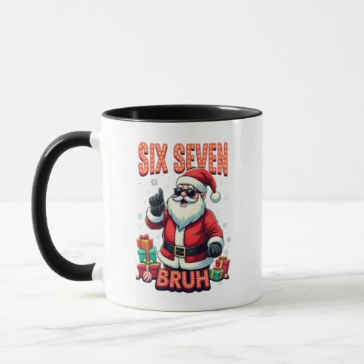 🎅Kerstman Zegt Zes Zeven Meme Grappige Kerstman V Mok (Links)