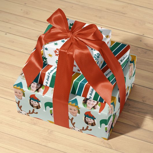 kerstman Zes aangepaste cadeaubonnen voor foto's Inpakpapier Vel