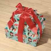 kerstman Zes aangepaste cadeaubonnen voor foto's Inpakpapier Vel