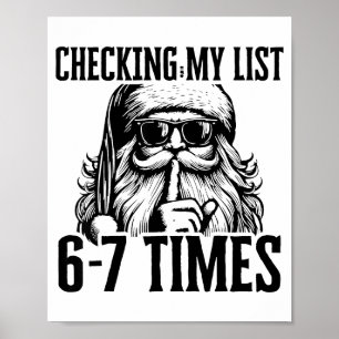 Kerstman Zes Zeven 6 7 Meme Grappig Kerst Feestdag Poster