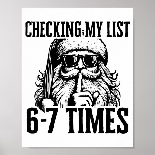 Kerstman Zes Zeven 6 7 Meme Grappig Kerst Feestdag Poster (Voorkant)