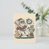Kerstman zijn 67 Kerstmis-honkbalmeme Briefkaart (Staand voorkant)