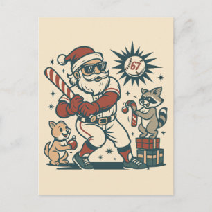 Kerstman zijn 67 Kerstmis-honkbalmeme Briefkaart