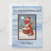 Kerstman zijn Dragon Assistent Feestdagenkaart (Voorkant)