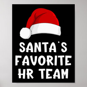 Kerstman zijn favoriete HR-team grappig personeels Poster
