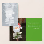 Kerstman Zilverfolie Kerst Kaart (Display)