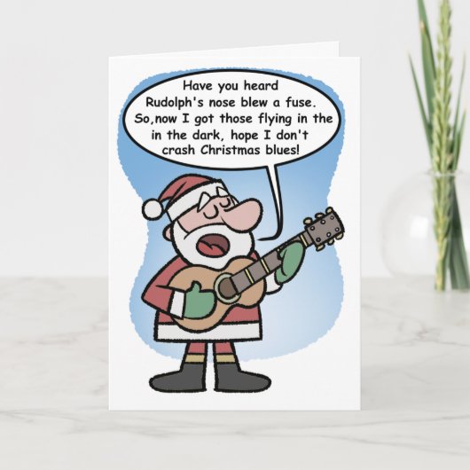 Kerstman zingt de blues  kaart (Voorkant)