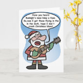 Kerstman zingt de blues  kaart (Gele Bloem)