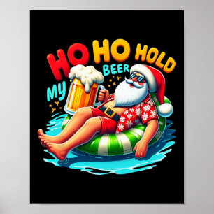 Kerstman Zingt Ho Ho Hou Mijn Bier Vast Kerstmis I Poster