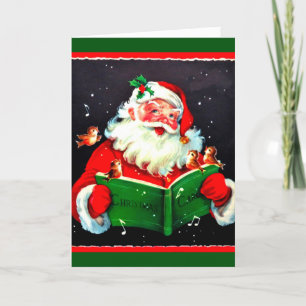  kerstman zingt kerstliederen Kaart