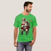 Kerstman Zittend met een Shih Tzu Dog Xmas URM T-shirt (Voorkant volledig)
