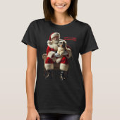 Kerstman Zittend met een Shih Tzu Dog Xmas URM T-shirt (Voorkant)