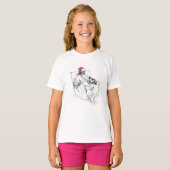 Kerstman zittend met kat op schoot t-shirt (Voorkant volledig)