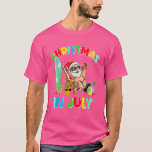 Kerstman Zomer Hawaiiaanse Vakantie Kerstmis in Ju T-shirt