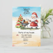 Kerstman Zomer Kerst in juli Kaart (Staand voorkant)