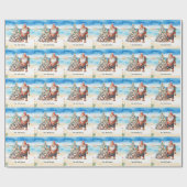 Kerstman Zomer Kerstmis in juli Cadeaupapier (Vlak)