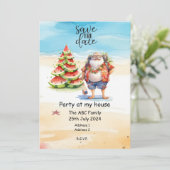 Kerstman Zomer Kerstmis in juli Kaart (Staand voorkant)