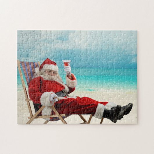 Kerstman Zomer Legpuzzel (Horizontaal)