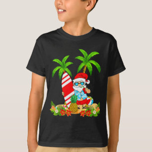 Kerstman Zomer Surfen Kerstmis In Juli Strand Vaka T-shirt