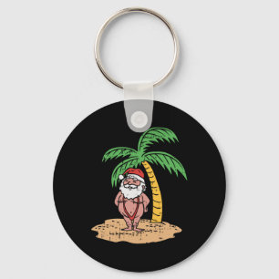Kerstman zomer zwempak grappige kerst in juli stra sleutelhanger