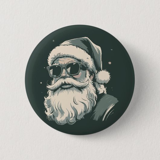Kerstman Zonnebril Kerstmis Retro Ronde Button 5,7 Cm (Voorkant)