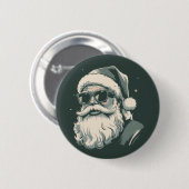 Kerstman Zonnebril Kerstmis Retro Ronde Button 5,7 Cm (Voorkant /achterkant)