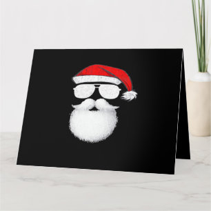 Kerstman Zonnebril Met Hoed Baard Kerstmis Kaart