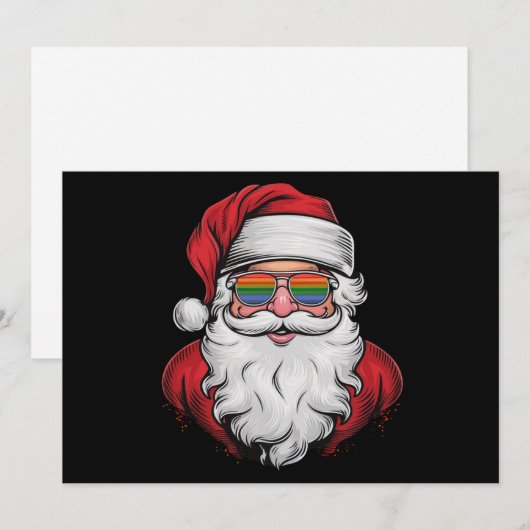 Kerstman Zonnebril Pride Kerstmis Pyjama X-mas Gay Feestdagenkaart (Voorkant / Achterkant)