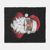 Kerstman Zonnebril Pride Kerstmis Pyjama X-mas Gay Fleece Deken (Voorkant (Horizontaal))