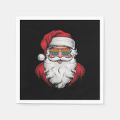 Kerstman Zonnebril Pride Kerstmis Pyjama X-mas Gay Servet (Voorkant)