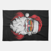 Kerstman Zonnebril Pride Kerstmis Pyjama X-mas Gay Theedoek (Horizontaal)